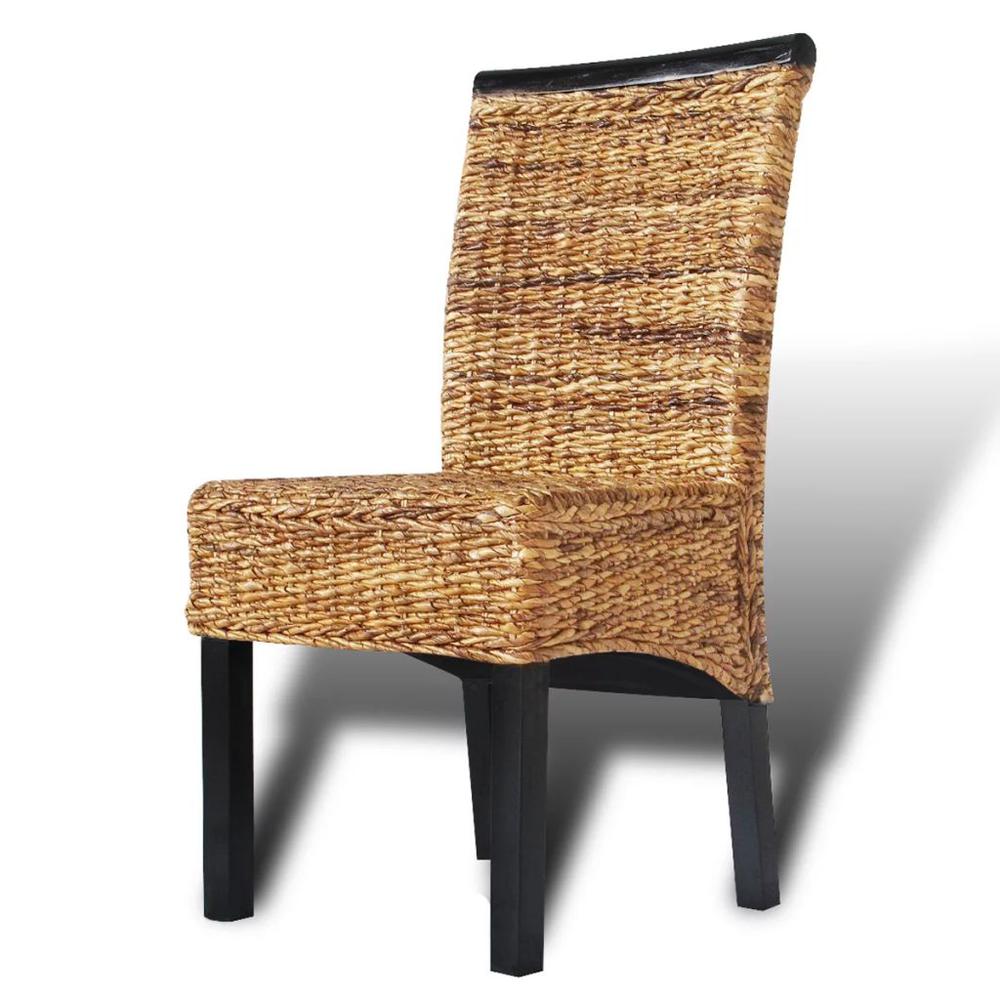 vidaXL Dining Chairs 4 pcs Abaca and Solid Mango Wood, 274198. Picture 4