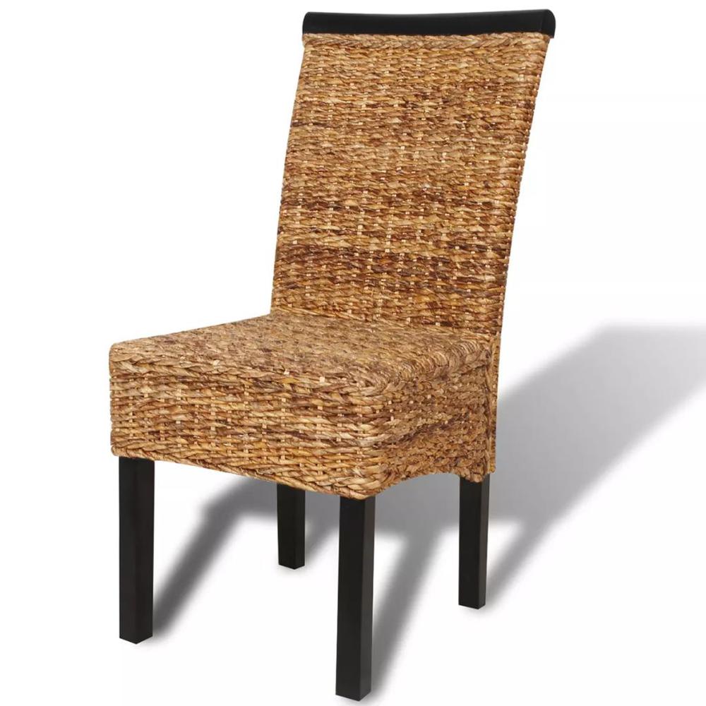 vidaXL Dining Chairs 4 pcs Abaca and Solid Mango Wood, 274198. Picture 6