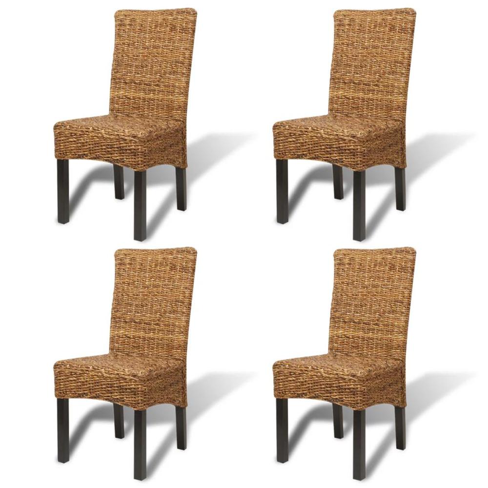 vidaXL Dining Chairs 4 pcs Abaca and Solid Mango Wood, 274200. Picture 2