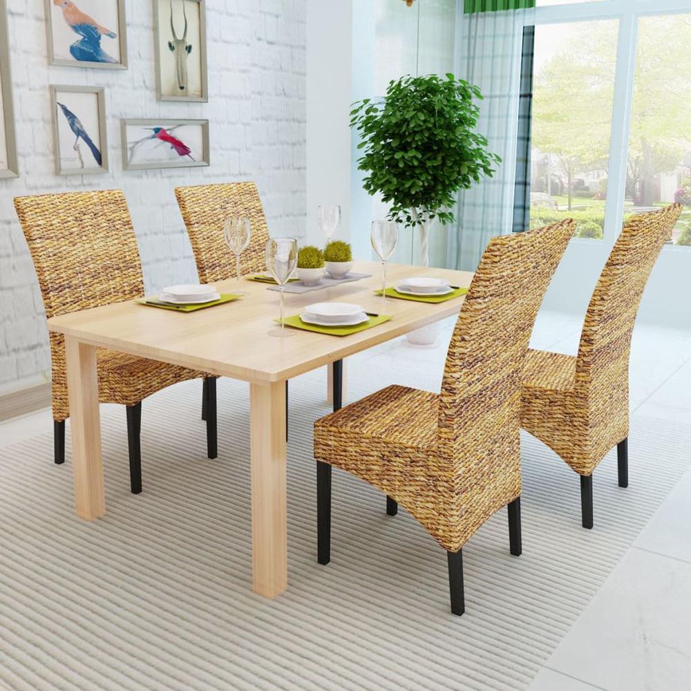 vidaXL Dining Chairs 4 pcs Abaca and Solid Mango Wood, 274200. Picture 3