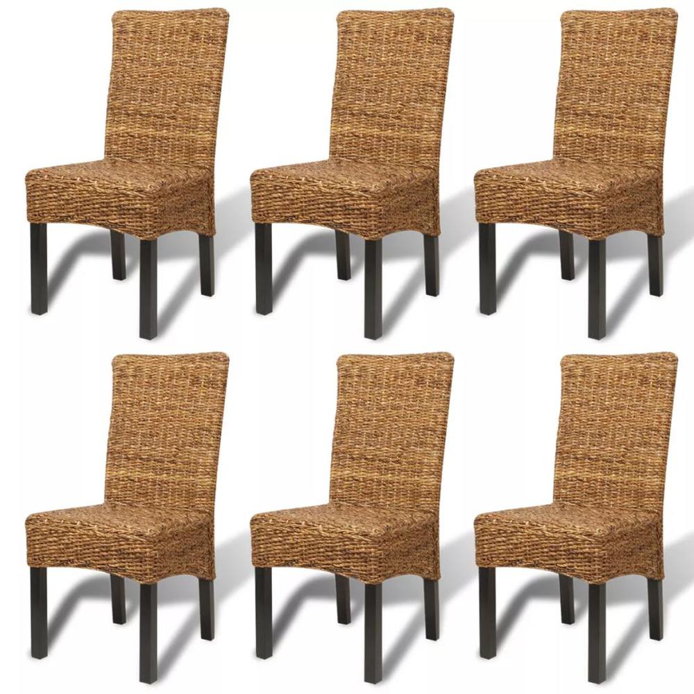 vidaXL Dining Chairs 6 pcs Abaca and Solid Mango Wood, 274201. Picture 2