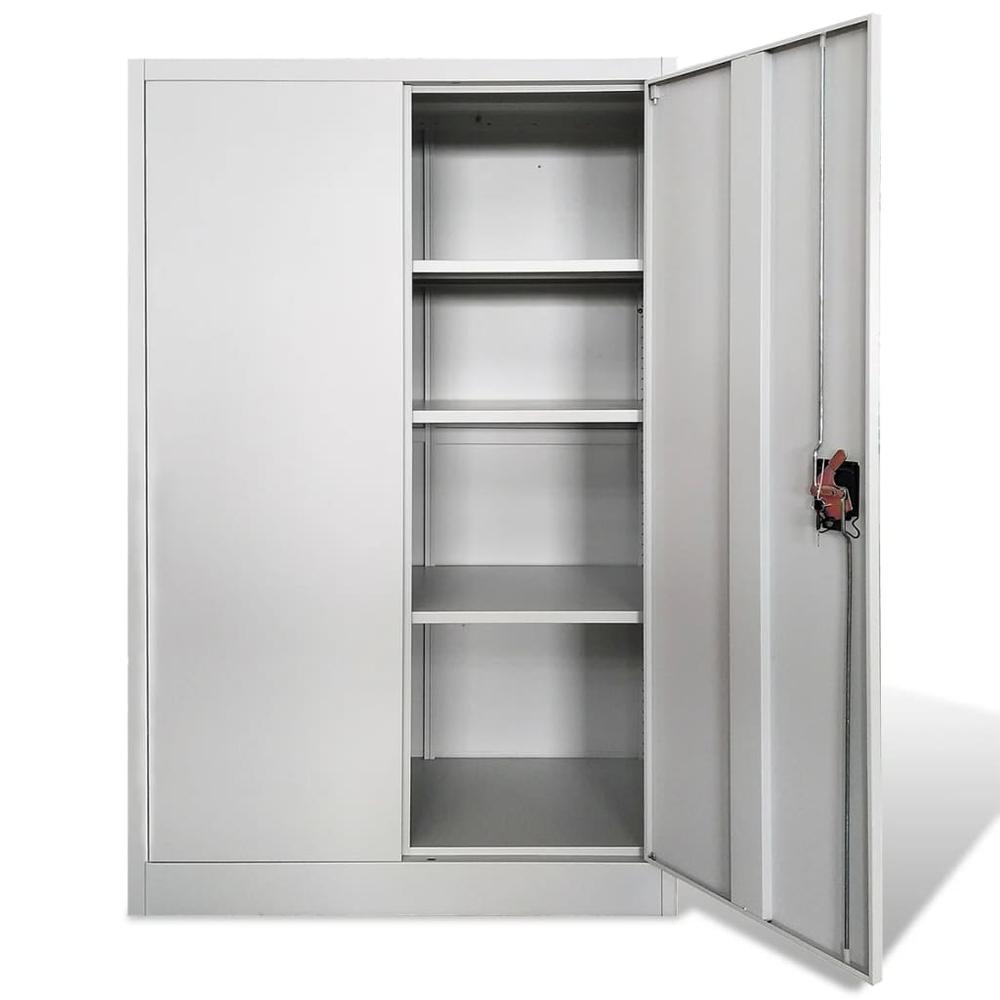 vidaXL Office Cabinet 35.4"x15.7"x55.1" Steel Gray, 244649. Picture 4