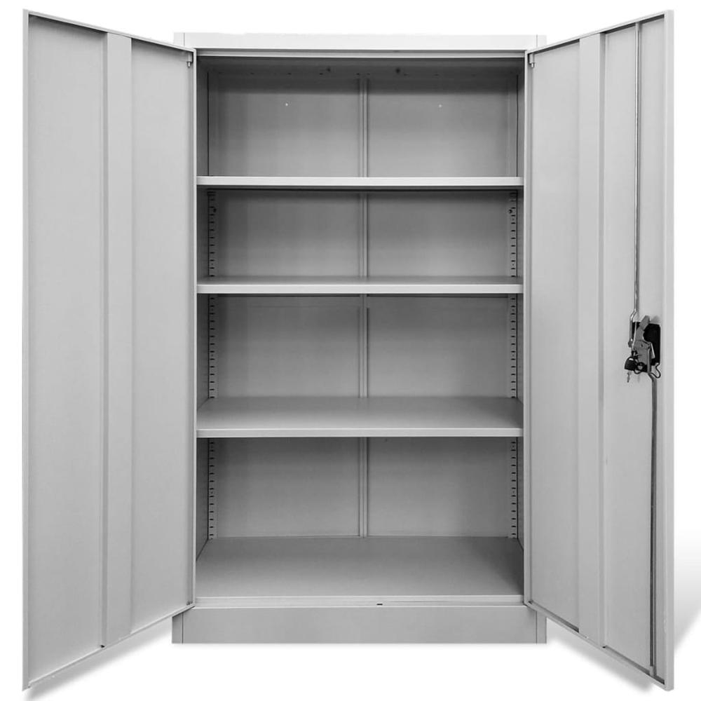 vidaXL Office Cabinet 35.4"x15.7"x55.1" Steel Gray, 244649. Picture 5