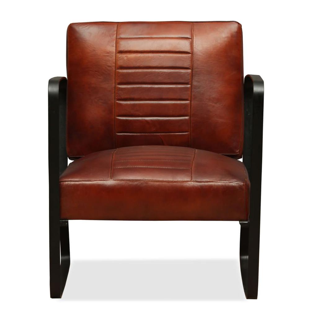 Lounge Chair Brown Genuine Leather. Picture 1