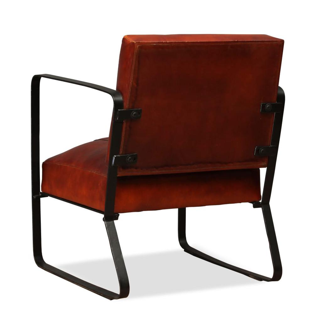 Lounge Chair Brown Genuine Leather. Picture 2