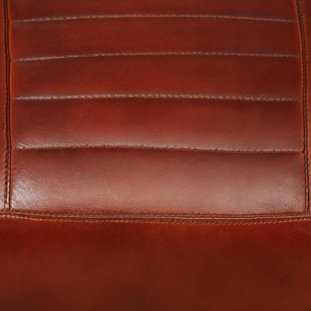 Lounge Chair Brown Genuine Leather. Picture 5