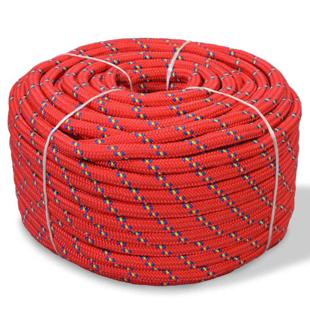 vidaXL Marine Rope Polypropylene 0.47" 1968.5" Red, 91292. The main picture.