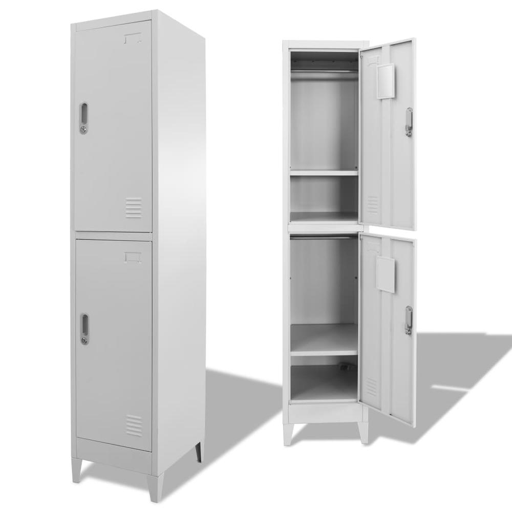 vidaXL Locker Cabinet with 2 Compartments 15"x17.7"x70.9", 244473. Picture 1