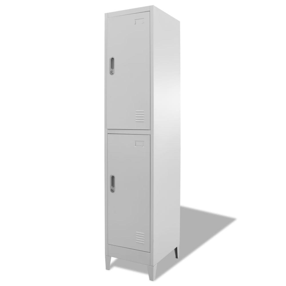 vidaXL Locker Cabinet with 2 Compartments 15"x17.7"x70.9", 244473. Picture 3