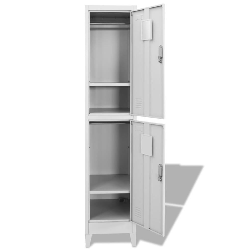 vidaXL Locker Cabinet with 2 Compartments 15"x17.7"x70.9", 244473. Picture 4
