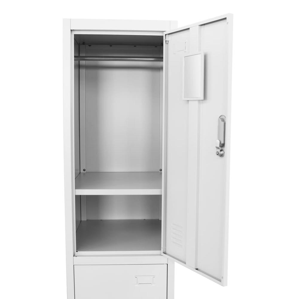 vidaXL Locker Cabinet with 2 Compartments 15"x17.7"x70.9", 244473. Picture 5