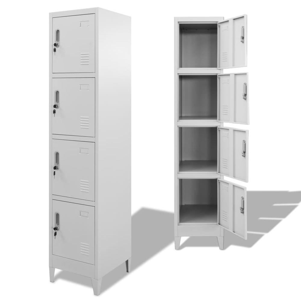 vidaXL Locker Cabinet with 4 Compartments 15"x17.7"x70.9", 244475. Picture 1