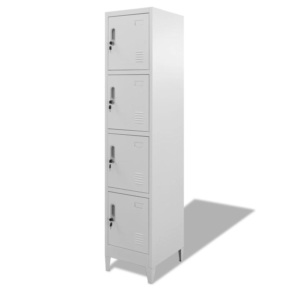 vidaXL Locker Cabinet with 4 Compartments 15"x17.7"x70.9", 244475. Picture 2