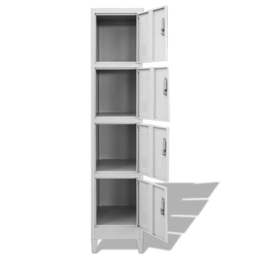 vidaXL Locker Cabinet with 4 Compartments 15"x17.7"x70.9", 244475. Picture 3