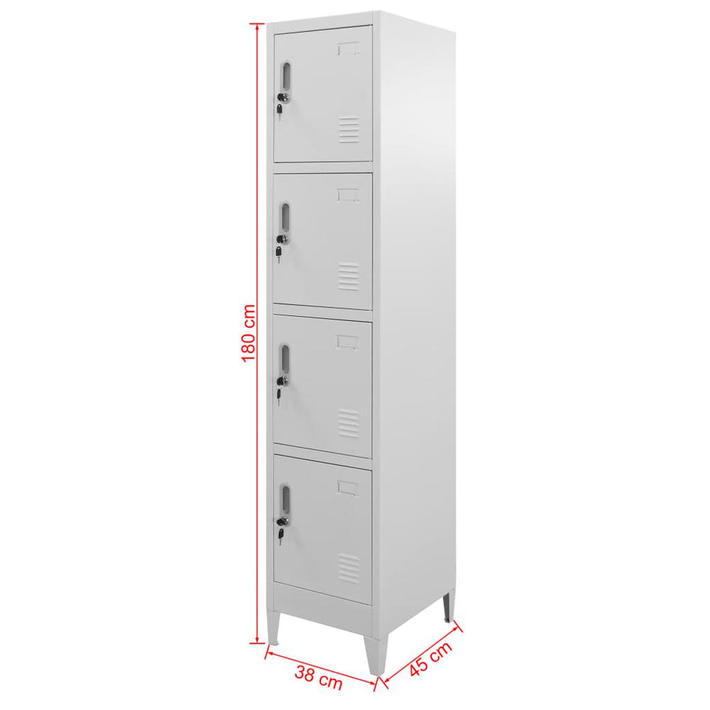 vidaXL Locker Cabinet with 4 Compartments 15"x17.7"x70.9", 244475. Picture 7