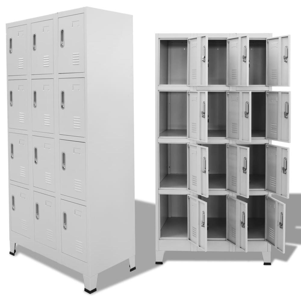 vidaXL Locker Cabinet with 12 Compartments 35.4"x17.7"x70.9", 244476. Picture 1