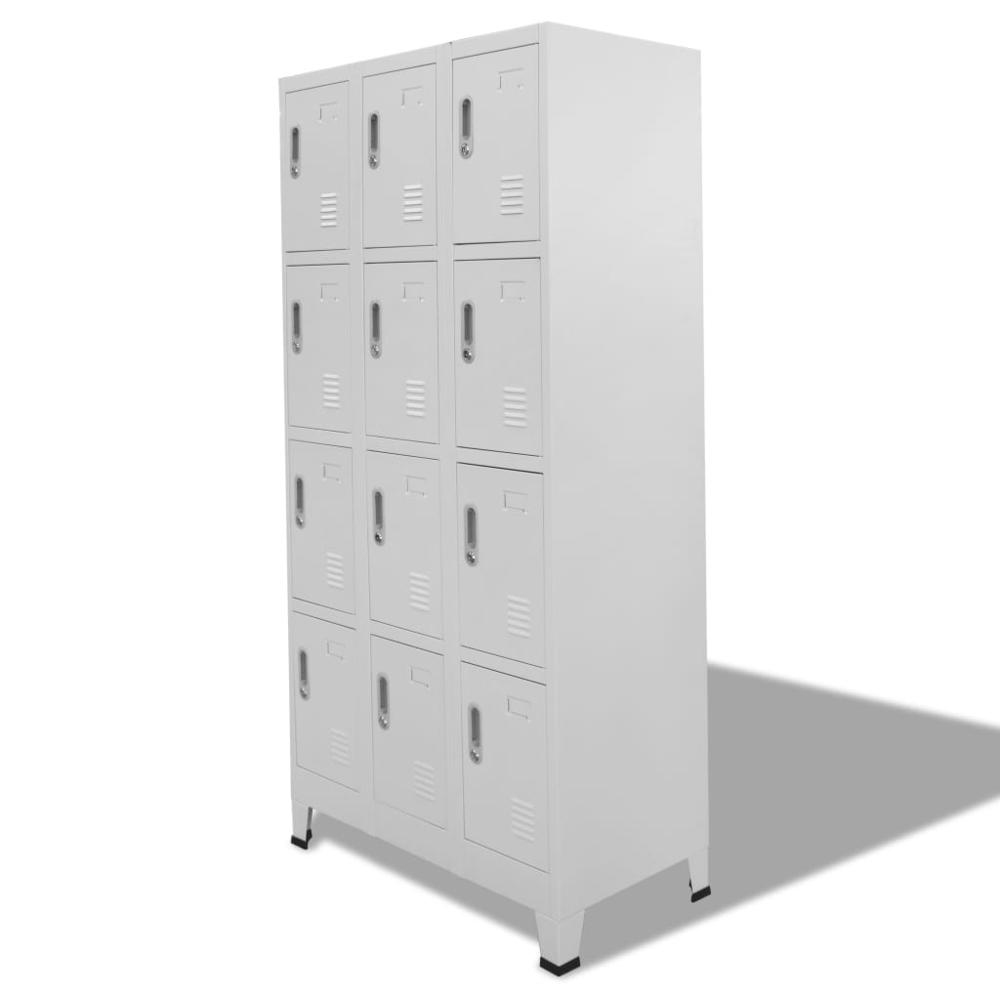 vidaXL Locker Cabinet with 12 Compartments 35.4"x17.7"x70.9", 244476. Picture 2