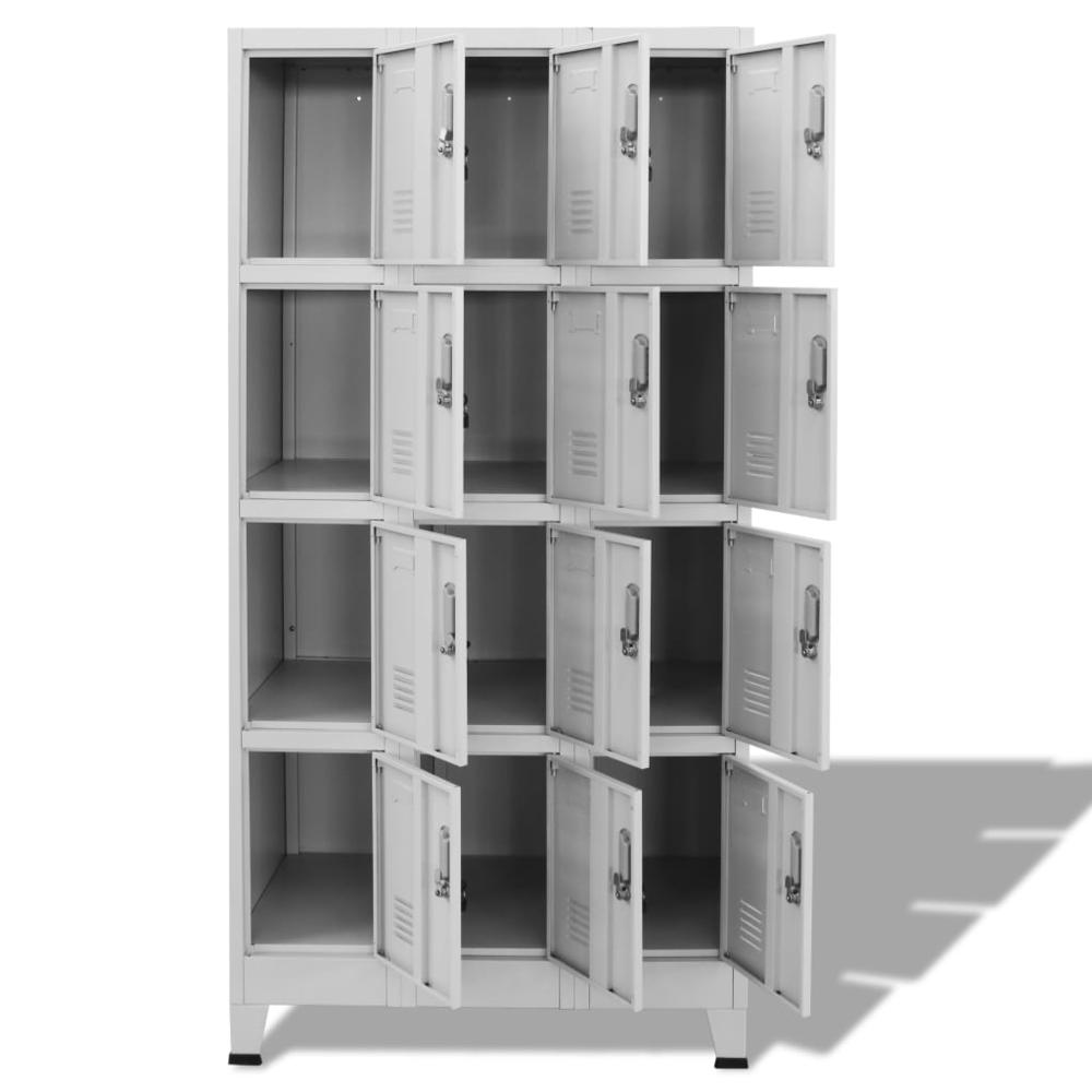 vidaXL Locker Cabinet with 12 Compartments 35.4"x17.7"x70.9", 244476. Picture 3