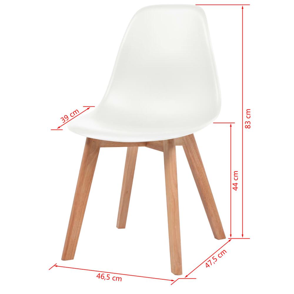 Dining Chairs 6 pcs White Plastic. Picture 5