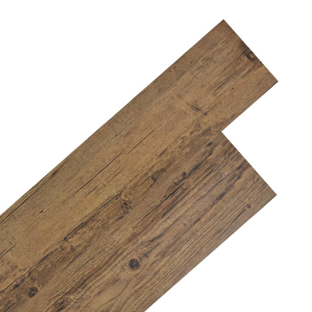 vidaXL Self-adhesive PVC Flooring Planks 54 ftÂ² 0.08" Walnut Brown, 245170. Picture 1