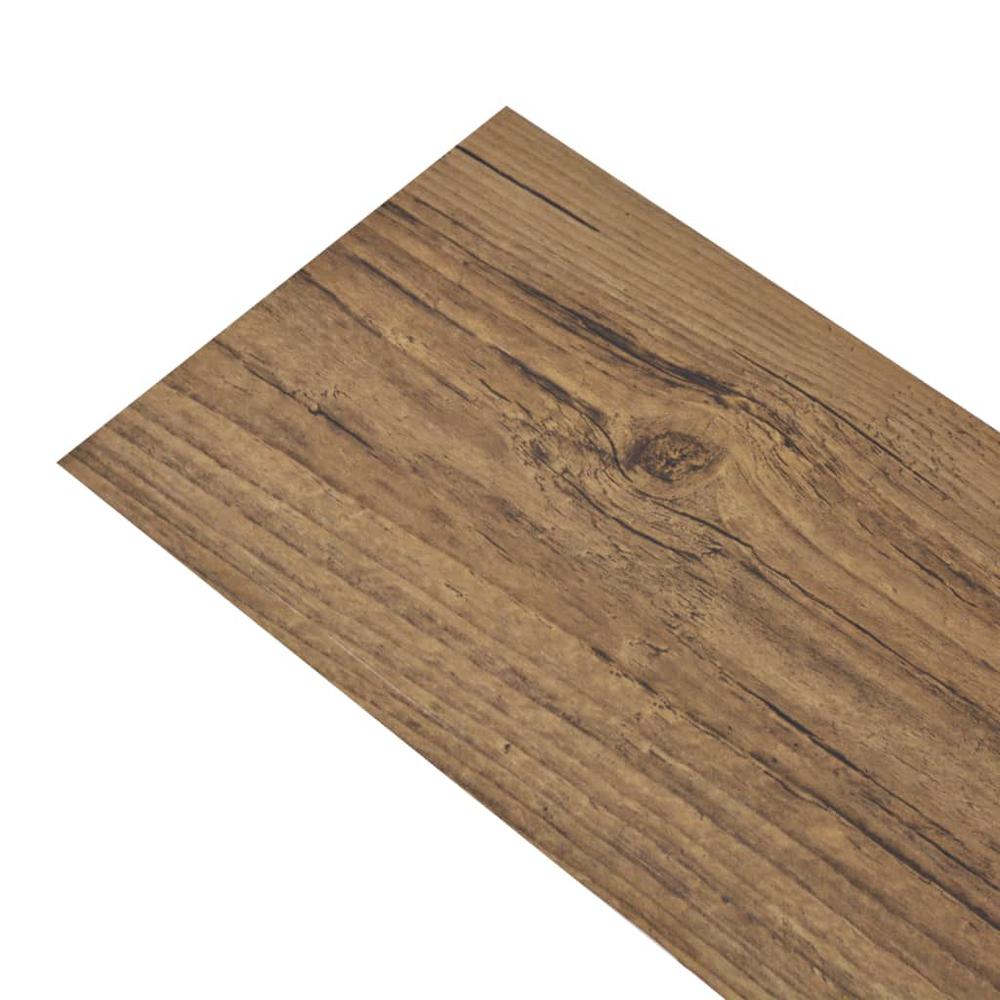 vidaXL Self-adhesive PVC Flooring Planks 54 ftÂ² 0.08" Walnut Brown, 245170. Picture 6