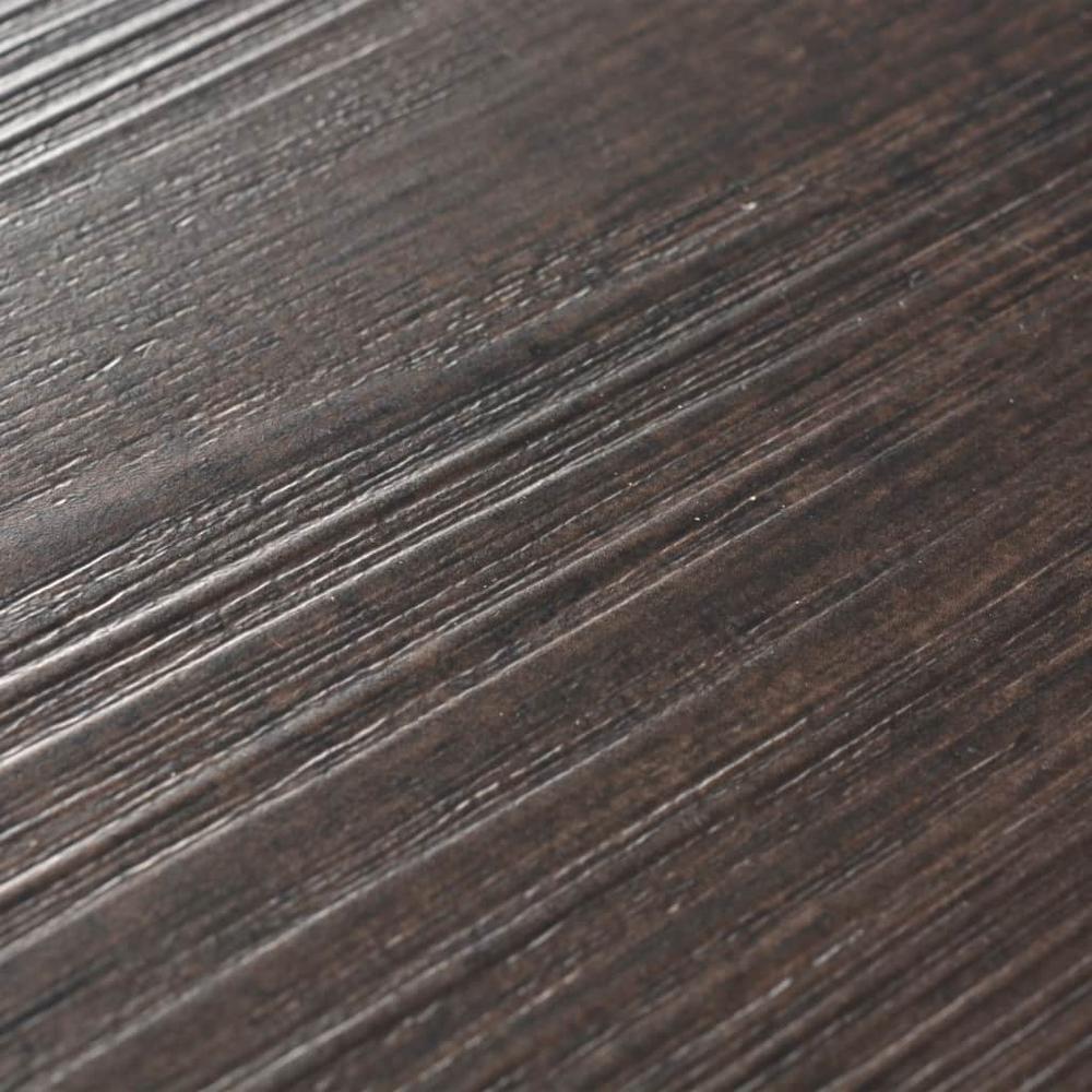 vidaXL Self-adhesive PVC Flooring Planks 54 ftÂ² 0.08" Dark Brown, 245177. Picture 4