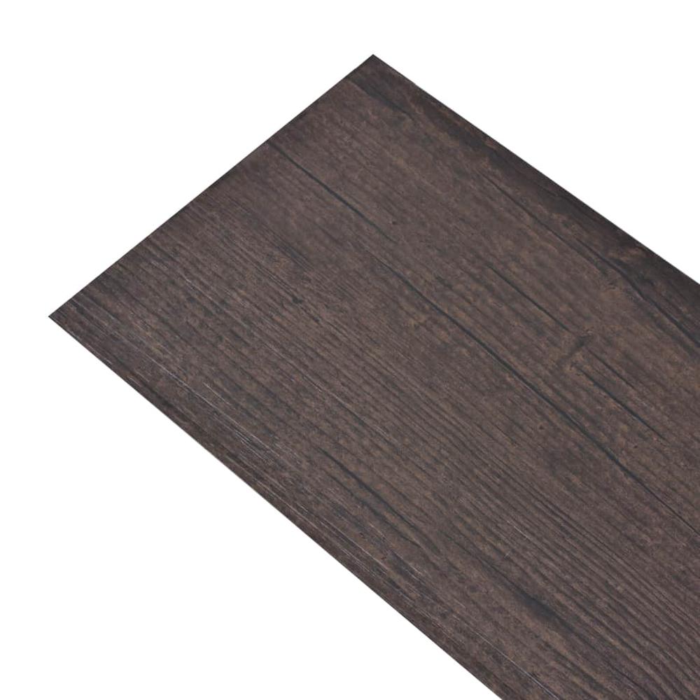 vidaXL Self-adhesive PVC Flooring Planks 54 ftÂ² 0.08" Dark Brown, 245177. Picture 5