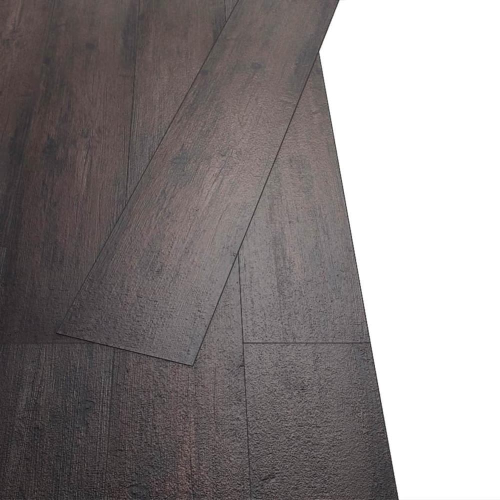vidaXL Self-adhesive PVC Flooring Planks 54 ftÂ² 0.08" Dark Brown, 245177. Picture 6