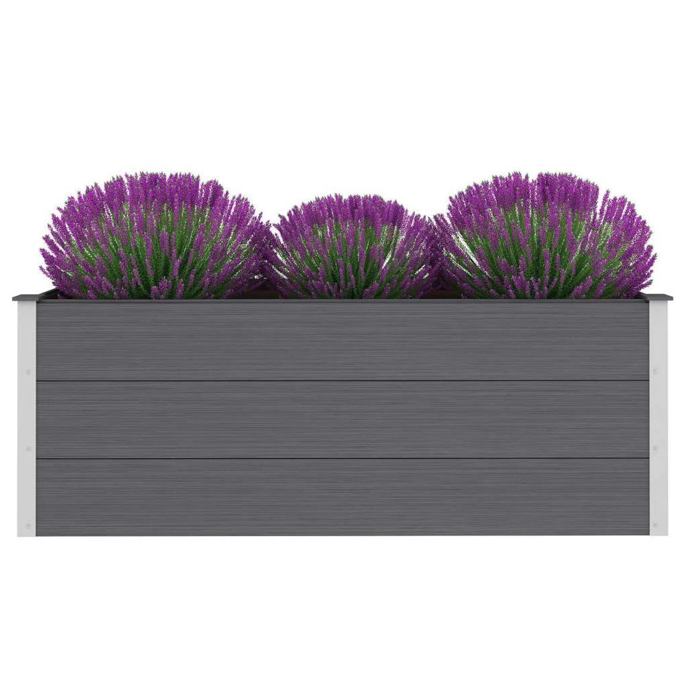 Garden Raised Bed WPC 59.1" x 19.7" x 21.3" Gray. Picture 1