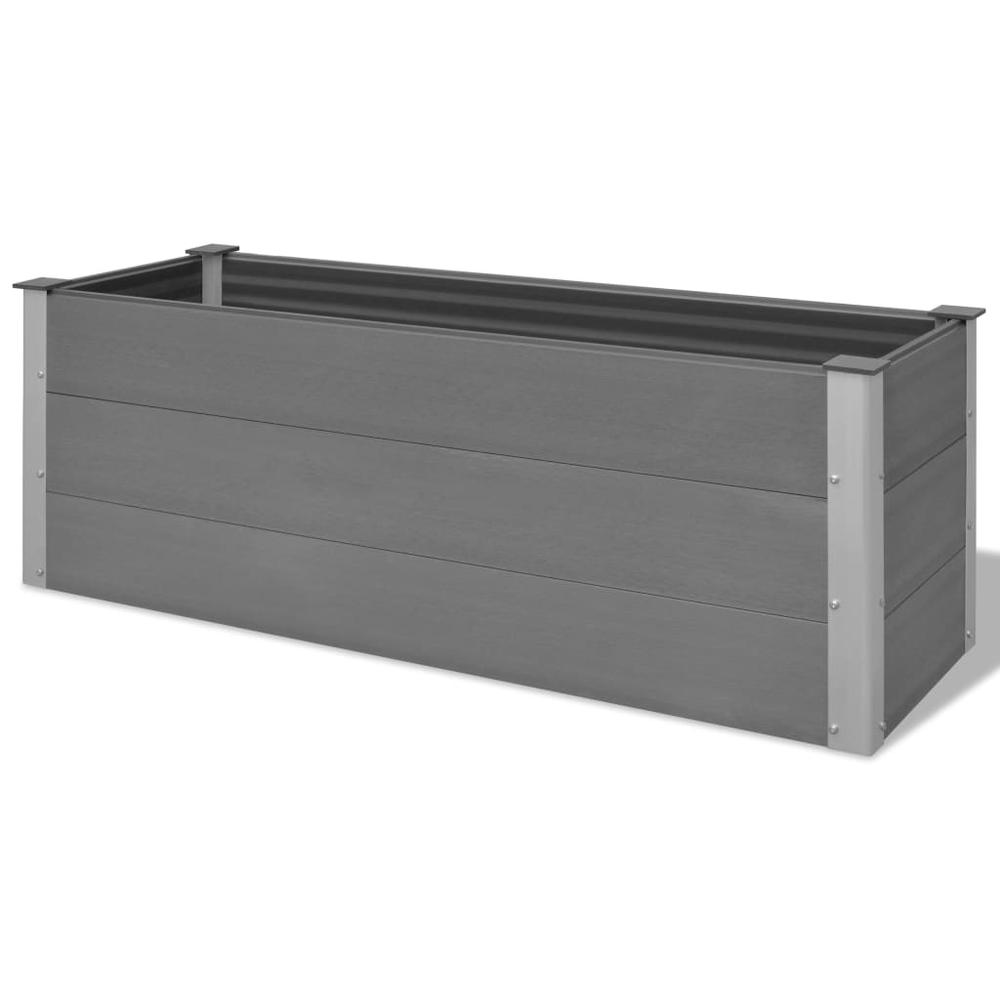 Garden Raised Bed WPC 59.1" x 19.7" x 21.3" Gray. Picture 2