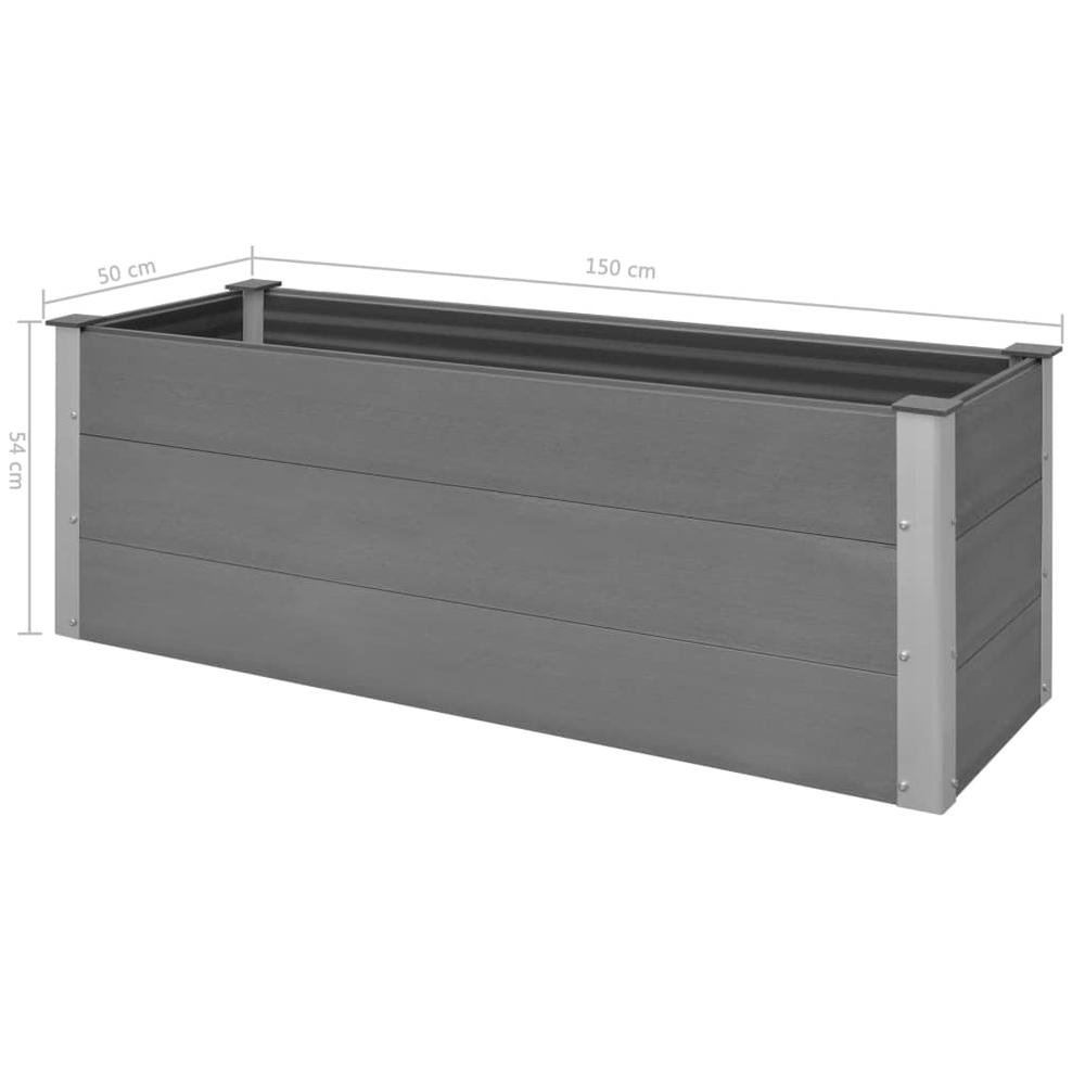 Garden Raised Bed WPC 59.1" x 19.7" x 21.3" Gray. Picture 7