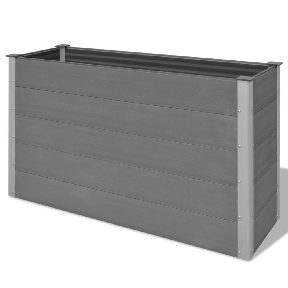Garden Raised Bed WPC 59.1"x19.7"x35.8" Gray. Picture 2