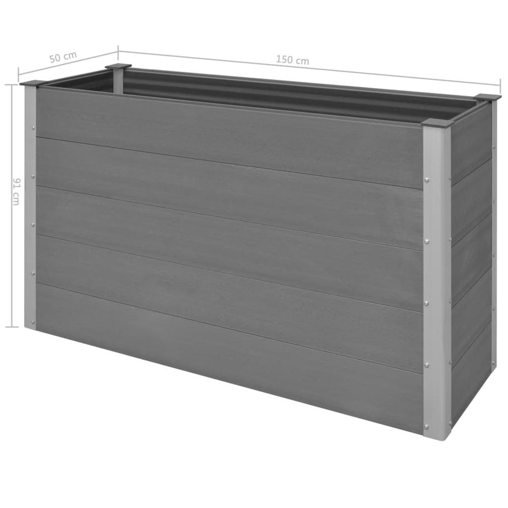 Garden Raised Bed WPC 59.1"x19.7"x35.8" Gray. Picture 7