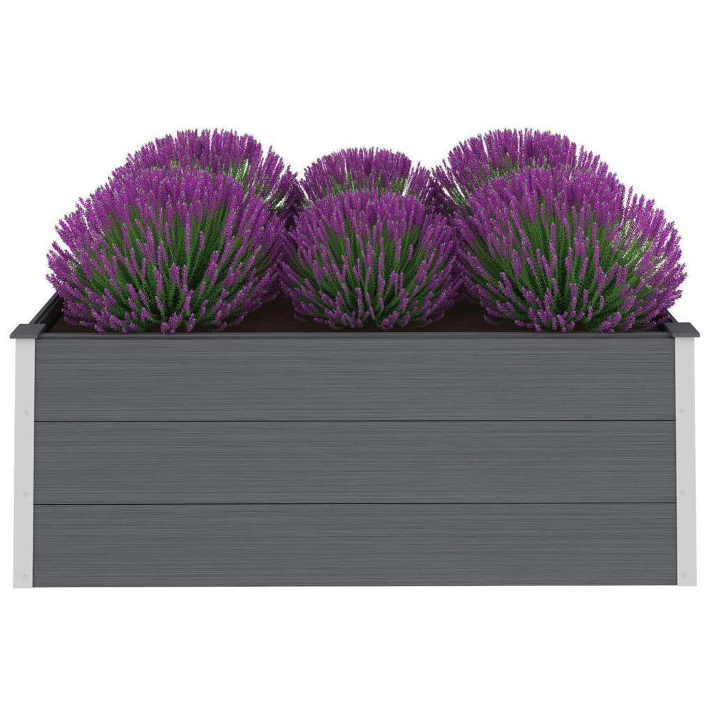 Garden Raised Bed WPC 59.1"x39.4"x21.3" Gray. Picture 1