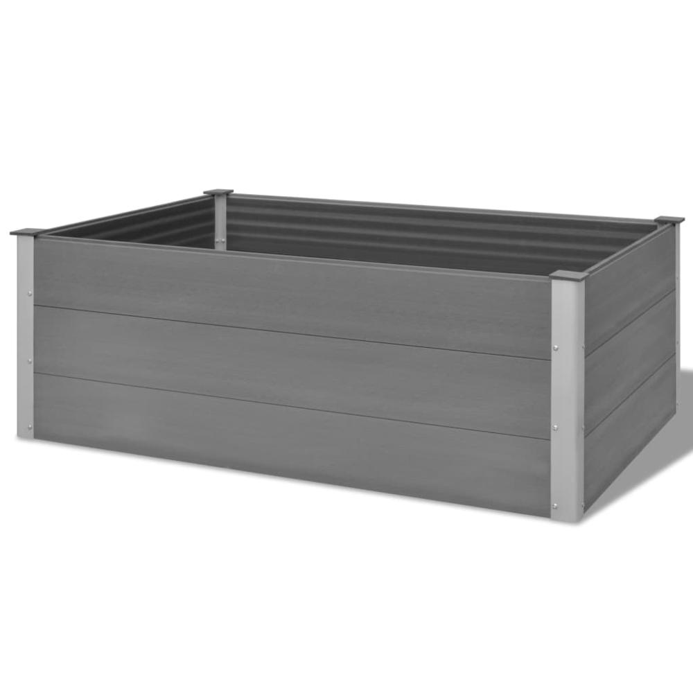 Garden Raised Bed WPC 59.1"x39.4"x21.3" Gray. Picture 2