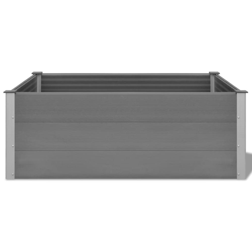Garden Raised Bed WPC 59.1"x39.4"x21.3" Gray. Picture 3