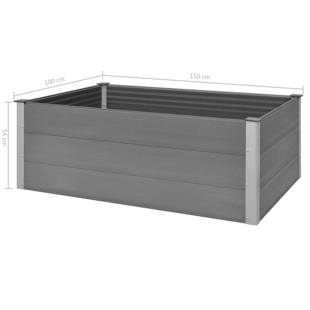 Garden Raised Bed WPC 59.1"x39.4"x21.3" Gray. Picture 7