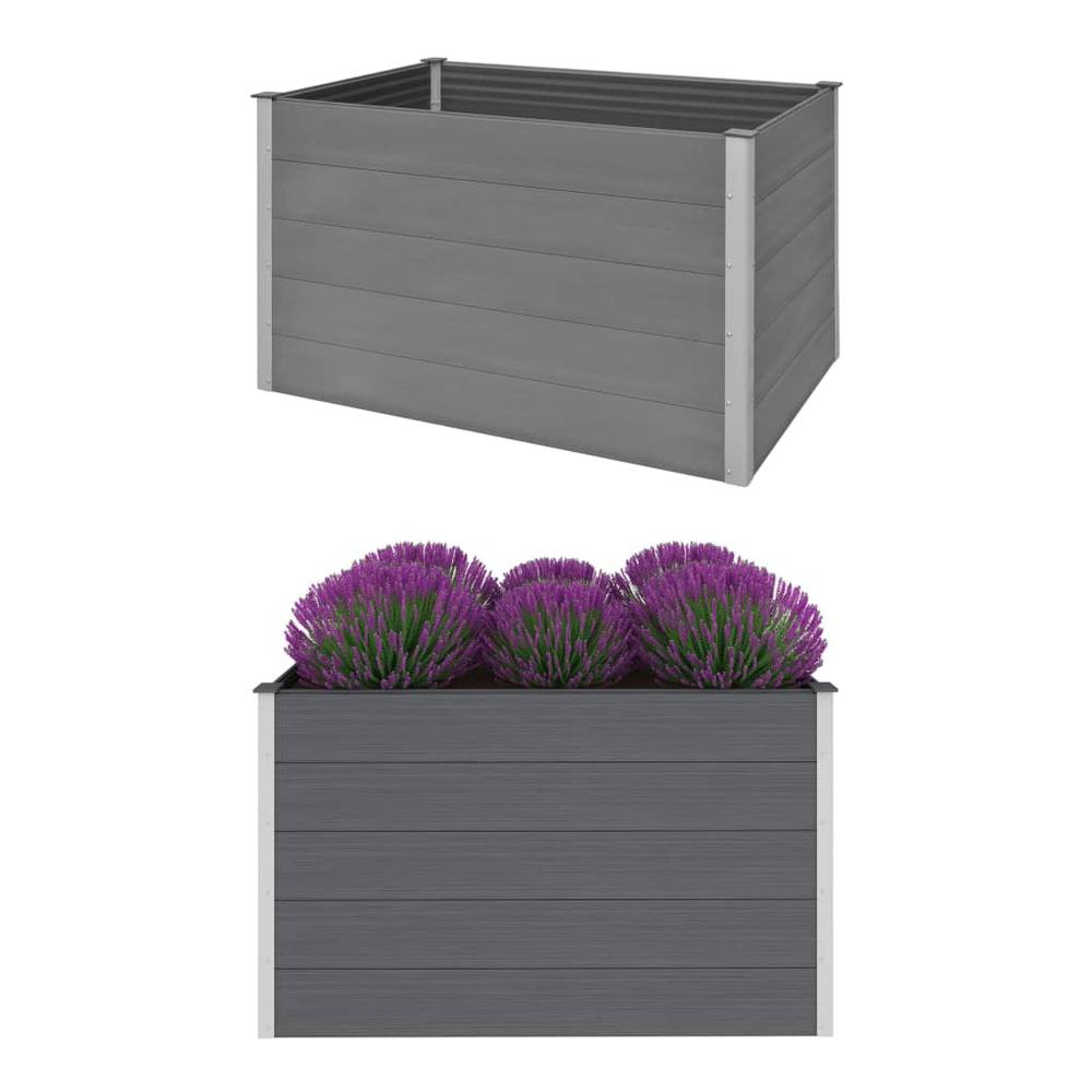 Garden Raised Bed WPC 59.1"x39.4"x35.8" Gray. Picture 8
