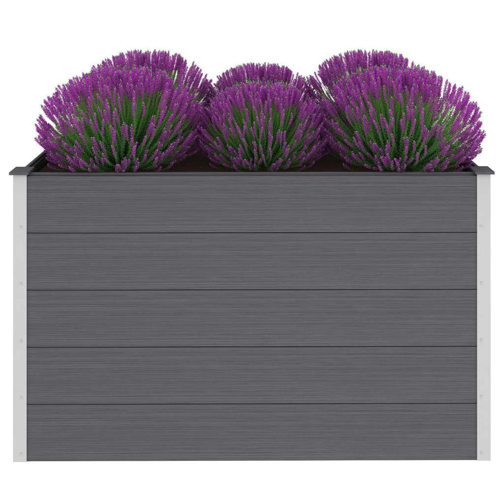 Garden Raised Bed WPC 59.1"x39.4"x35.8" Gray. Picture 1