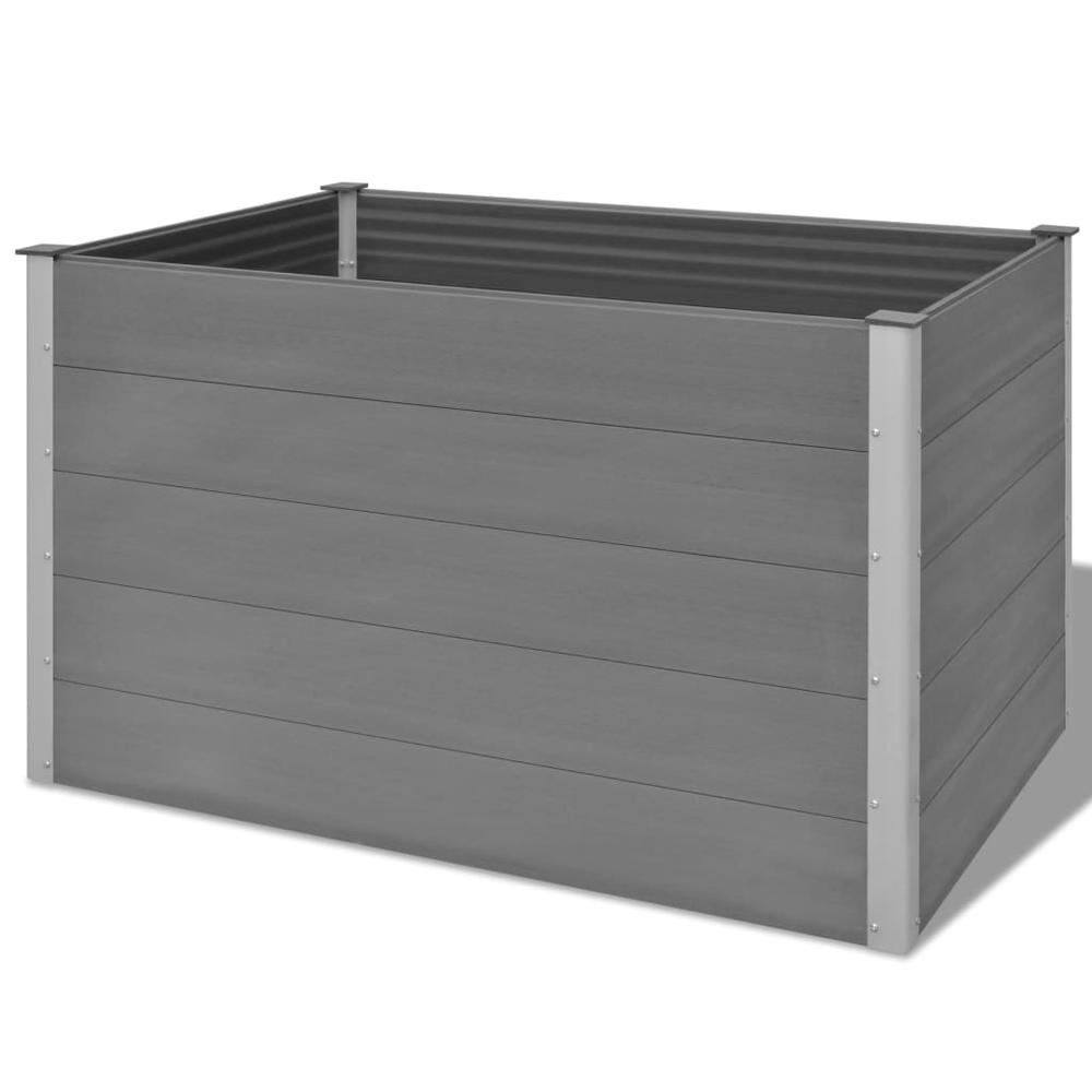 Garden Raised Bed WPC 59.1"x39.4"x35.8" Gray. Picture 2