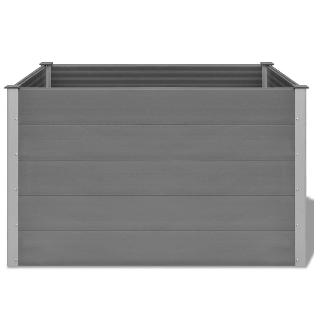 Garden Raised Bed WPC 59.1"x39.4"x35.8" Gray. Picture 3