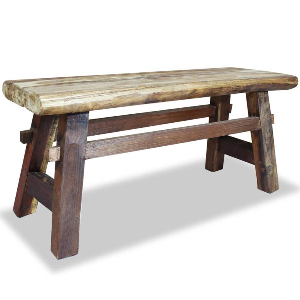 vidaXL Bench Solid Reclaimed Wood 39.4"x11"x16.9", 244497. Picture 1