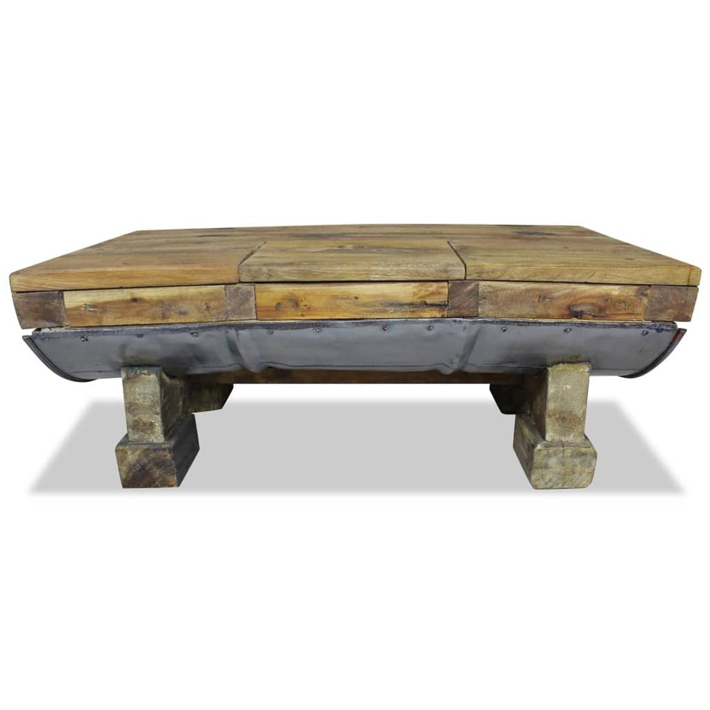 vidaXL Coffee Table Solid Reclaimed Wood 35.4"x19.7"x13.8", 244500. Picture 2