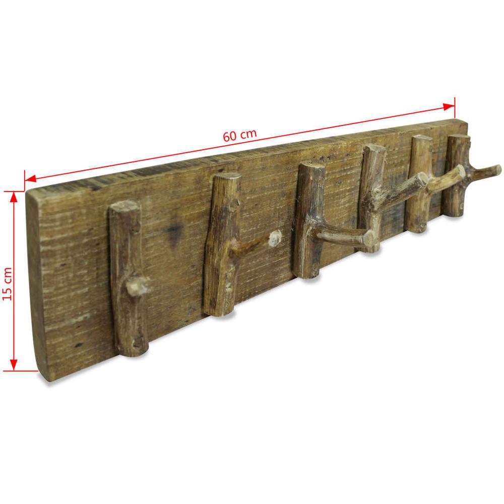 vidaXL Coat Rack Solid Reclaimed Wood 23.6"x5.9", 244501. Picture 3