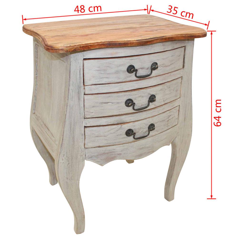 vidaXL Bedside Cabinet Solid Reclaimed Wood 18.9"x13.8"x25.2", 244504. Picture 6