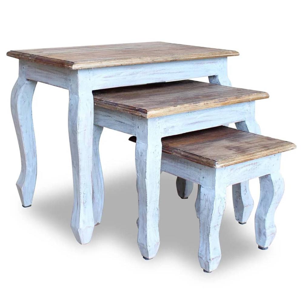 vidaXL Nesting Table Set 3 Pieces Solid Reclaimed Wood, 244505. The main picture.