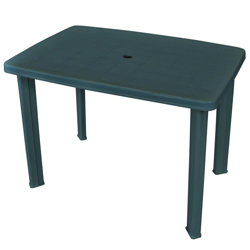 vidaXL Garden Table Green 39.8"x26.8"x28.3" Plastic, 43593. Picture 1