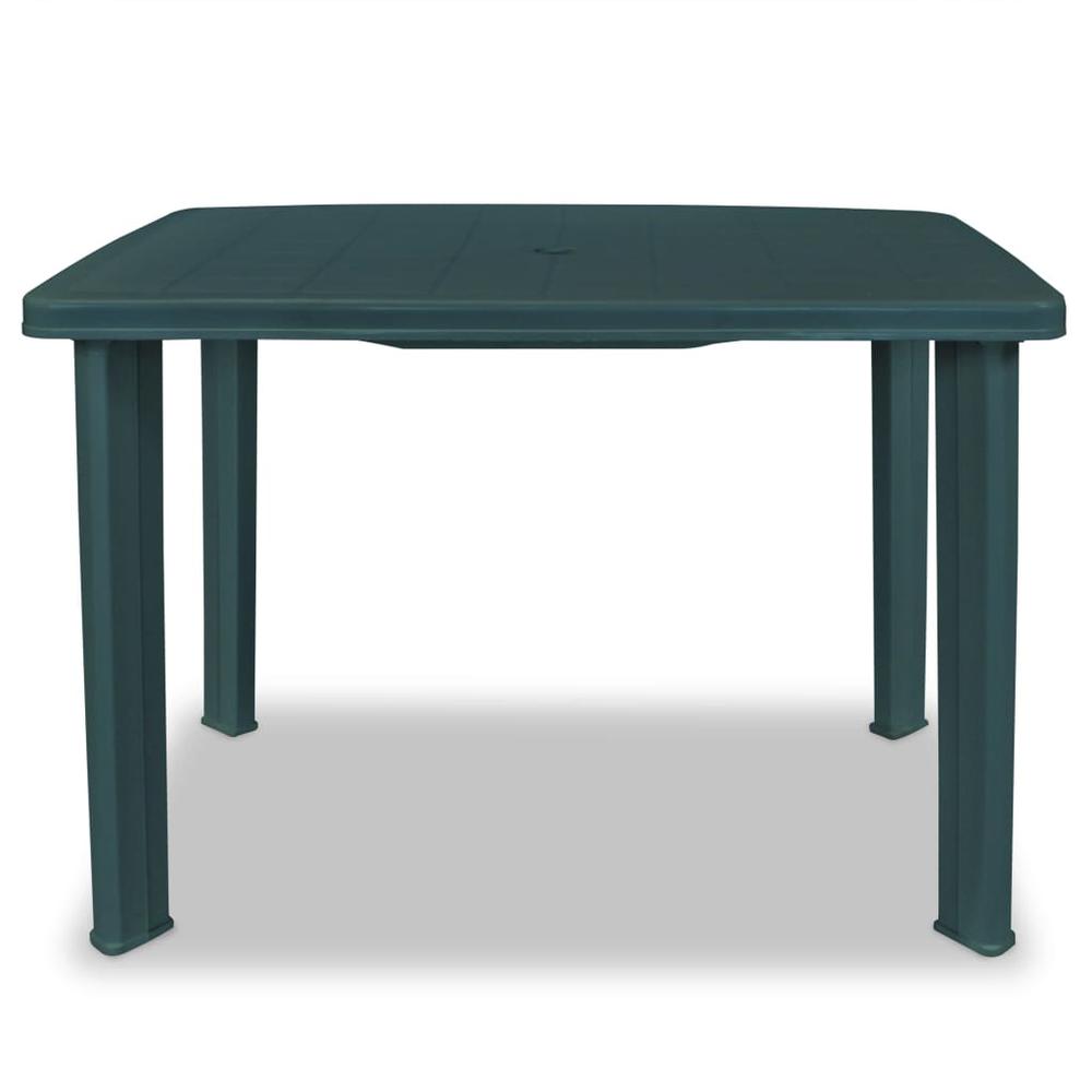 vidaXL Garden Table Green 39.8"x26.8"x28.3" Plastic, 43593. Picture 2