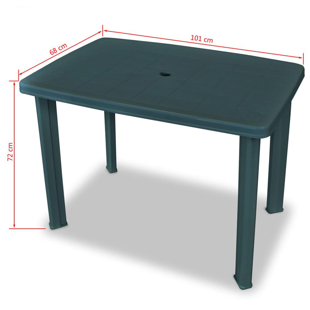 vidaXL Garden Table Green 39.8"x26.8"x28.3" Plastic, 43593. Picture 5