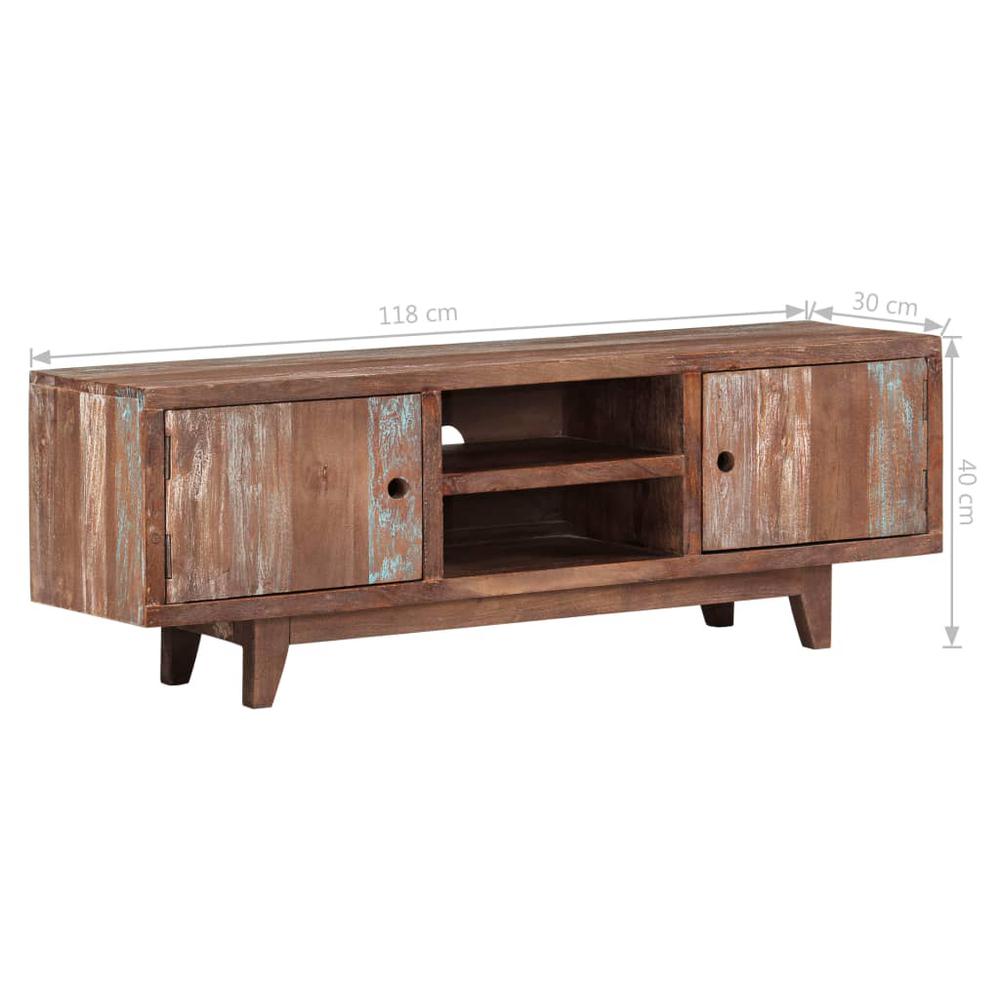 vidaXL TV Cabinet Solid Acacia Wood Vintage 46.5"x11.8"x15.7". Picture 9